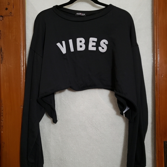 Fashion Nova Tops - Vibes Cropped Crewneck Top